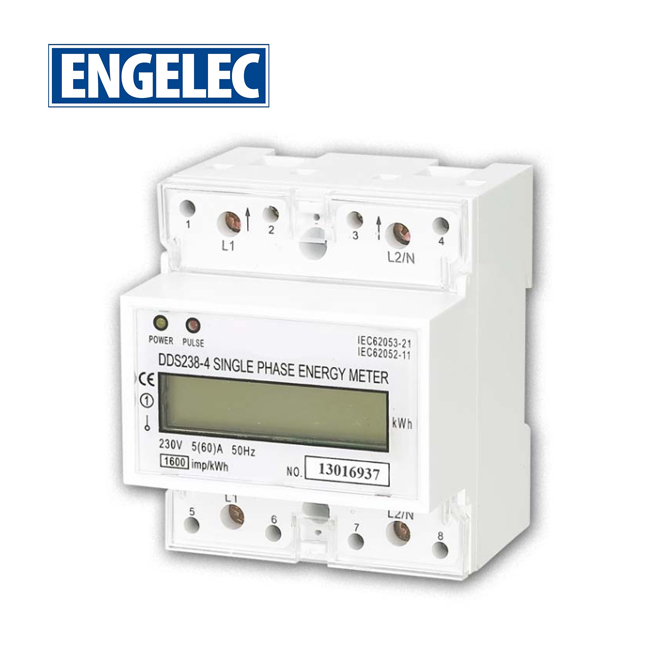 EEDDS238-4 Single Phase Din-rail Energy Meter LCD/Register Display