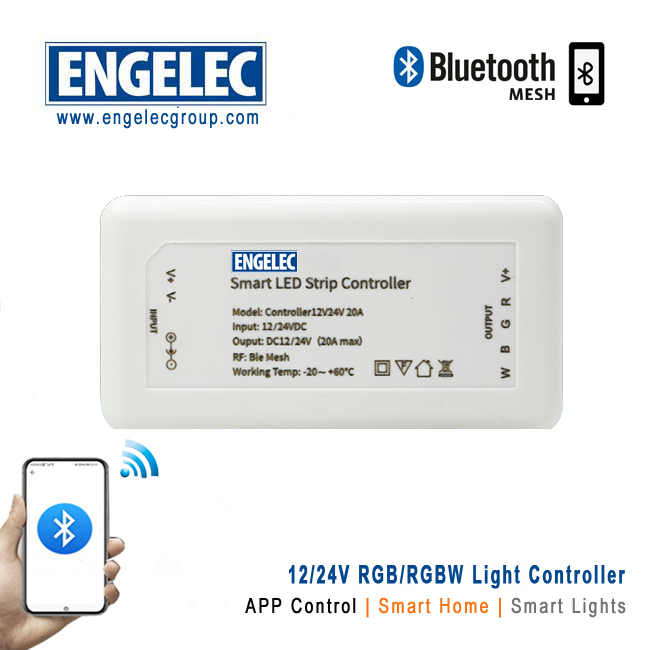 Bluetooth MESH Dimmer for 12/24V LED strip RGBW/RGB