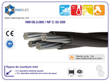 0.6/1kV CÂBLE TORSADÉ ALUMINUM Triphasé 4x16/25MM2 ISOLÉ PR (BRANCHEMENT)